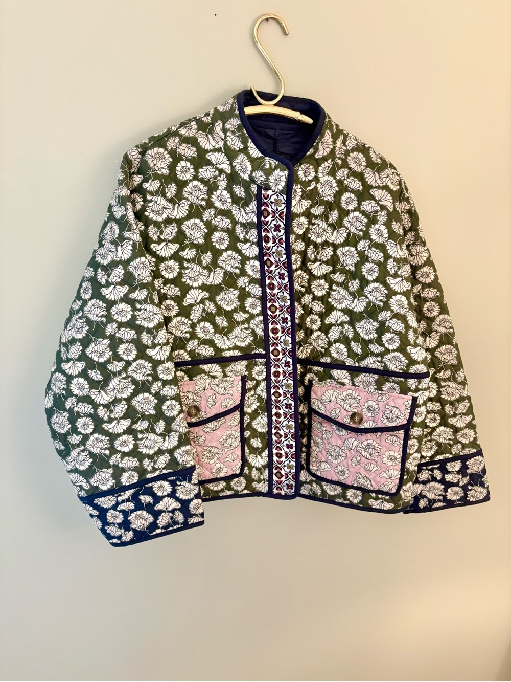 NWT Max Mara Weekend block print quilted jacket 10 large xl